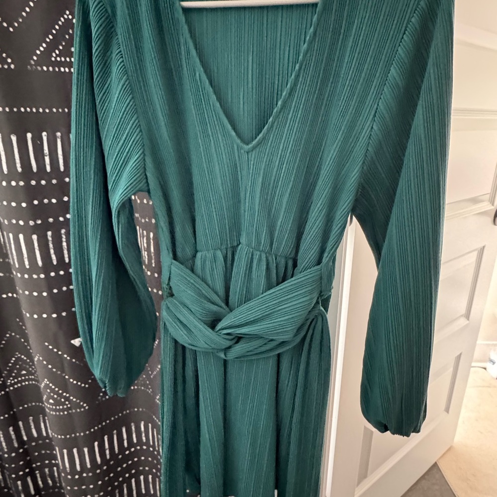 Zara Green V-Neck Dress